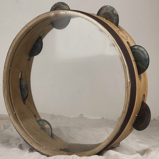 30 cm Calabrian-style tamburello in oak with synthetic head