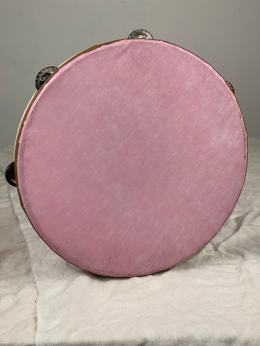 Modern Tamburello - 11" pink textured mylar tambourine