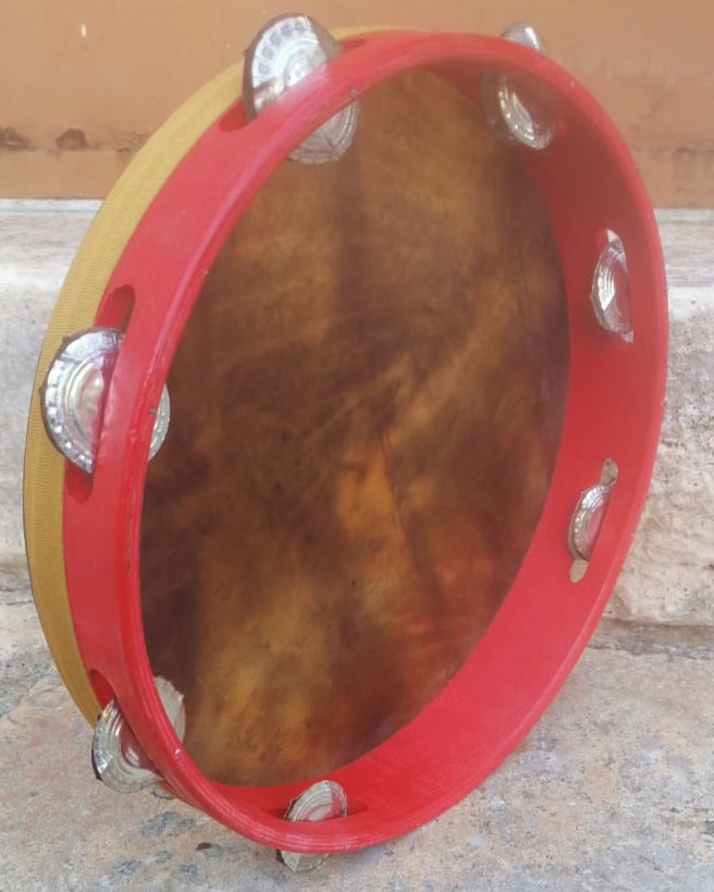 Bold traditional tambourine handmade in Italy