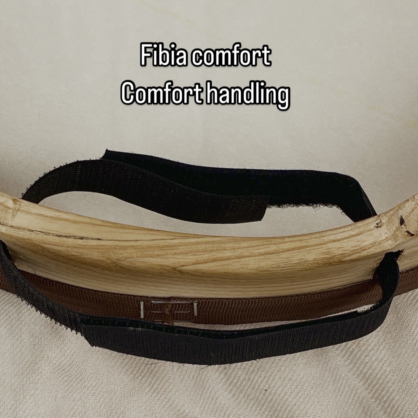 Dena tamburo a cornice ibrido – 38 cm, rovere con catenelle e pelle sintetica