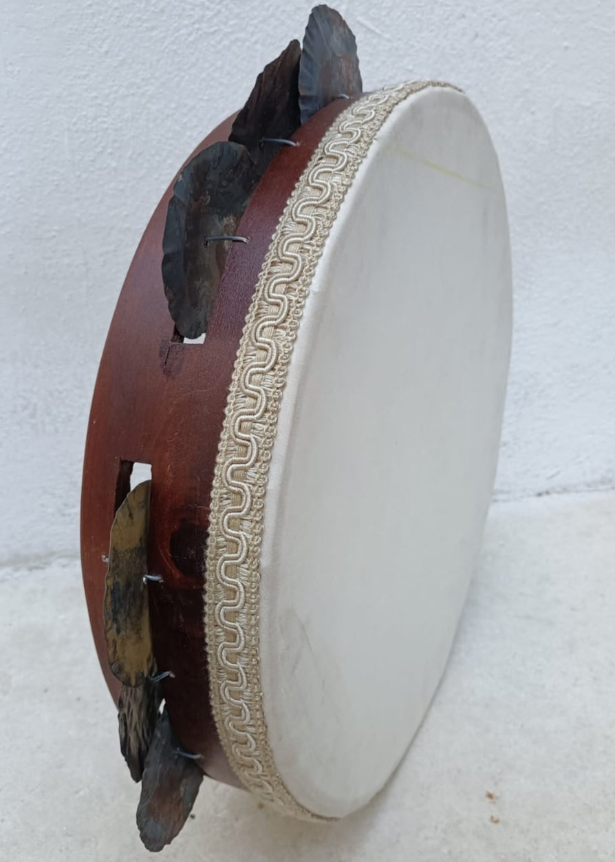 Frame in walnut-stained beechwood – Trullo tambourine