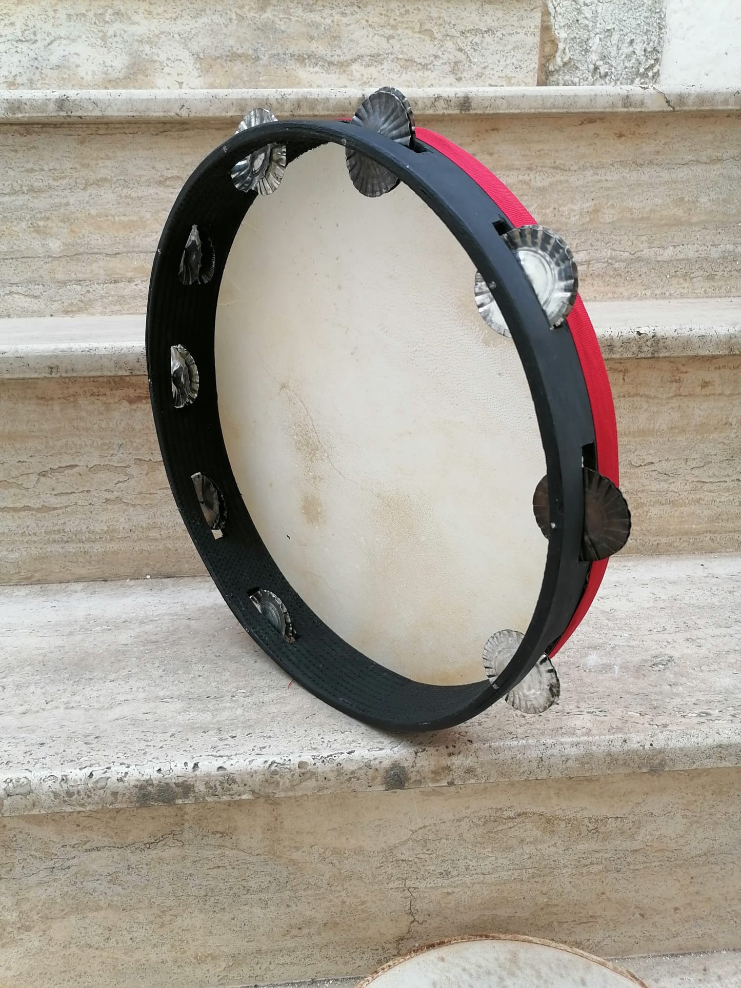Traditional Tambourine – Black Frame - Galician-Style Jingles
