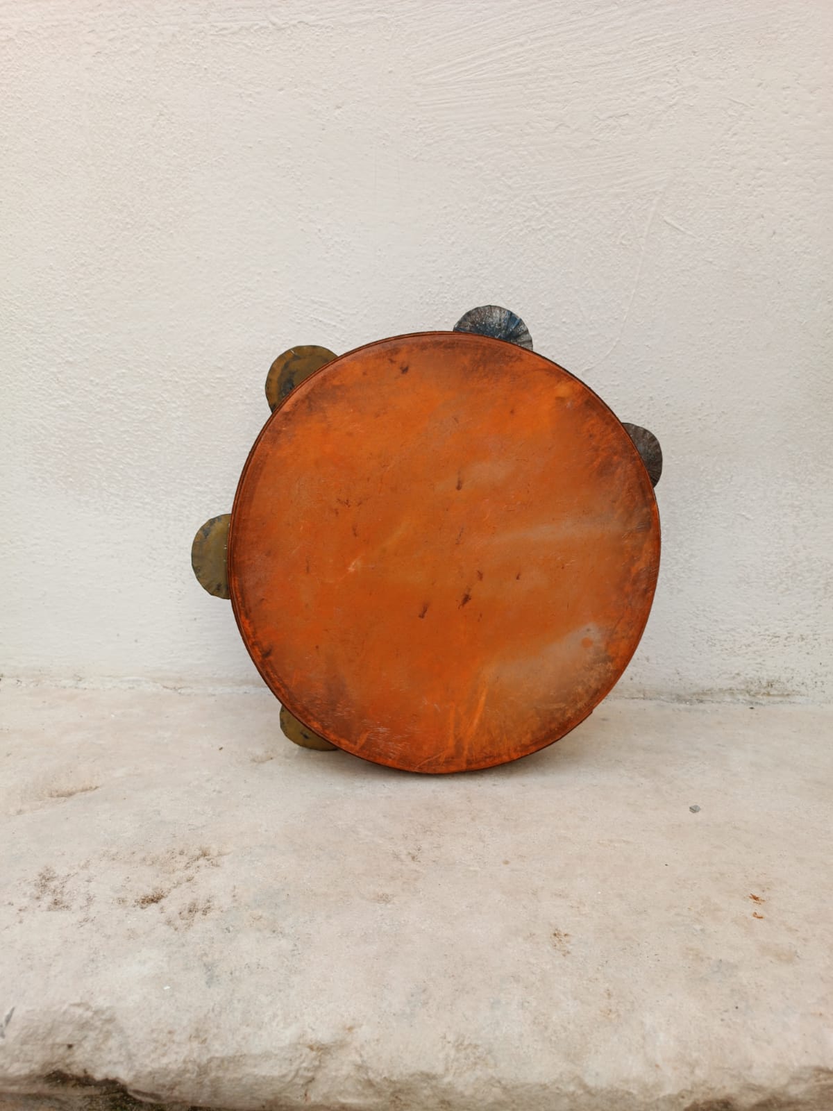 Traditional Calabrian Tambourine – Mahogany, red Skin