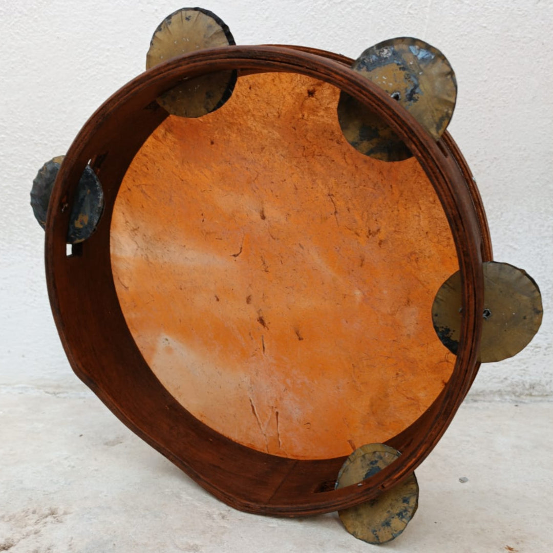 Traditional Tamburello Calabrese – 30 cm red goatskin tambourine