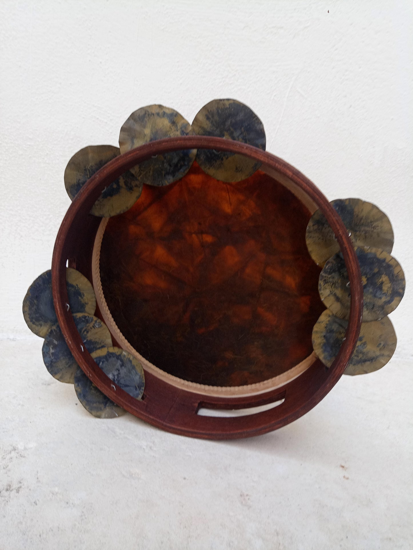 Traditional Calabrian Tambourine – Mahogany - Black Skin