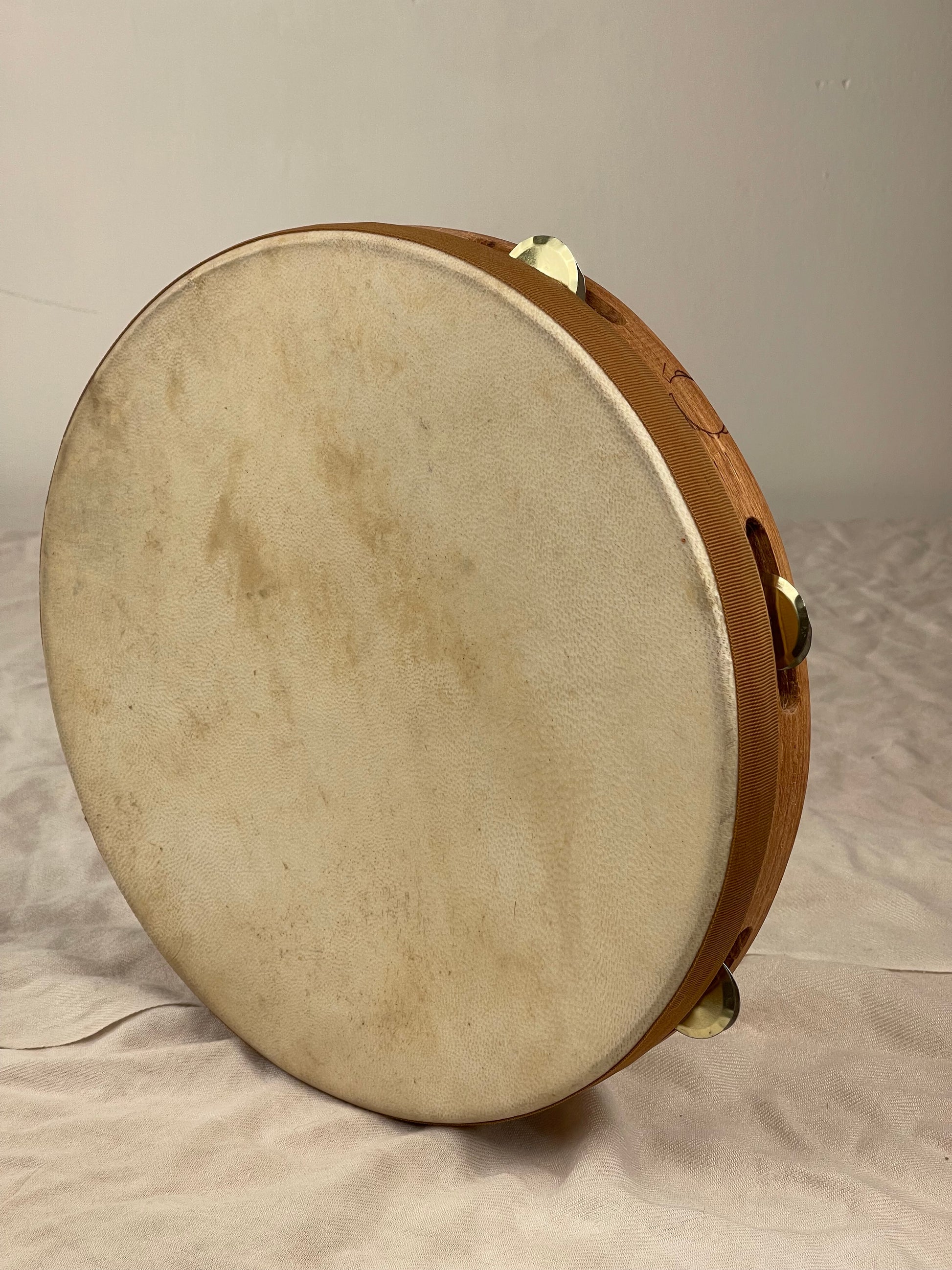 Modern Tamburello - Mahogany and goat skin Tambourine