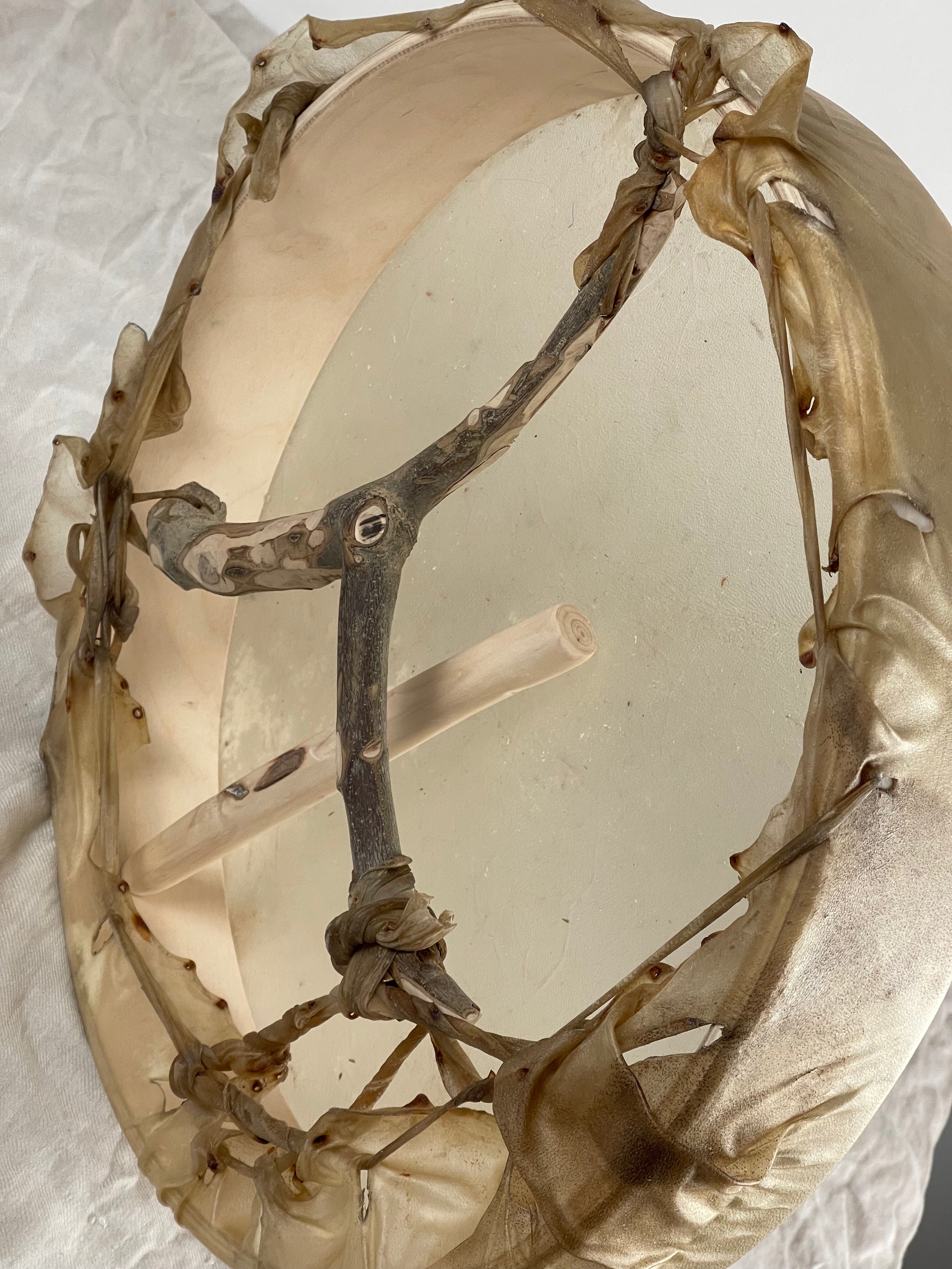 Shamanic drum – front view with goatskin head and wood frame