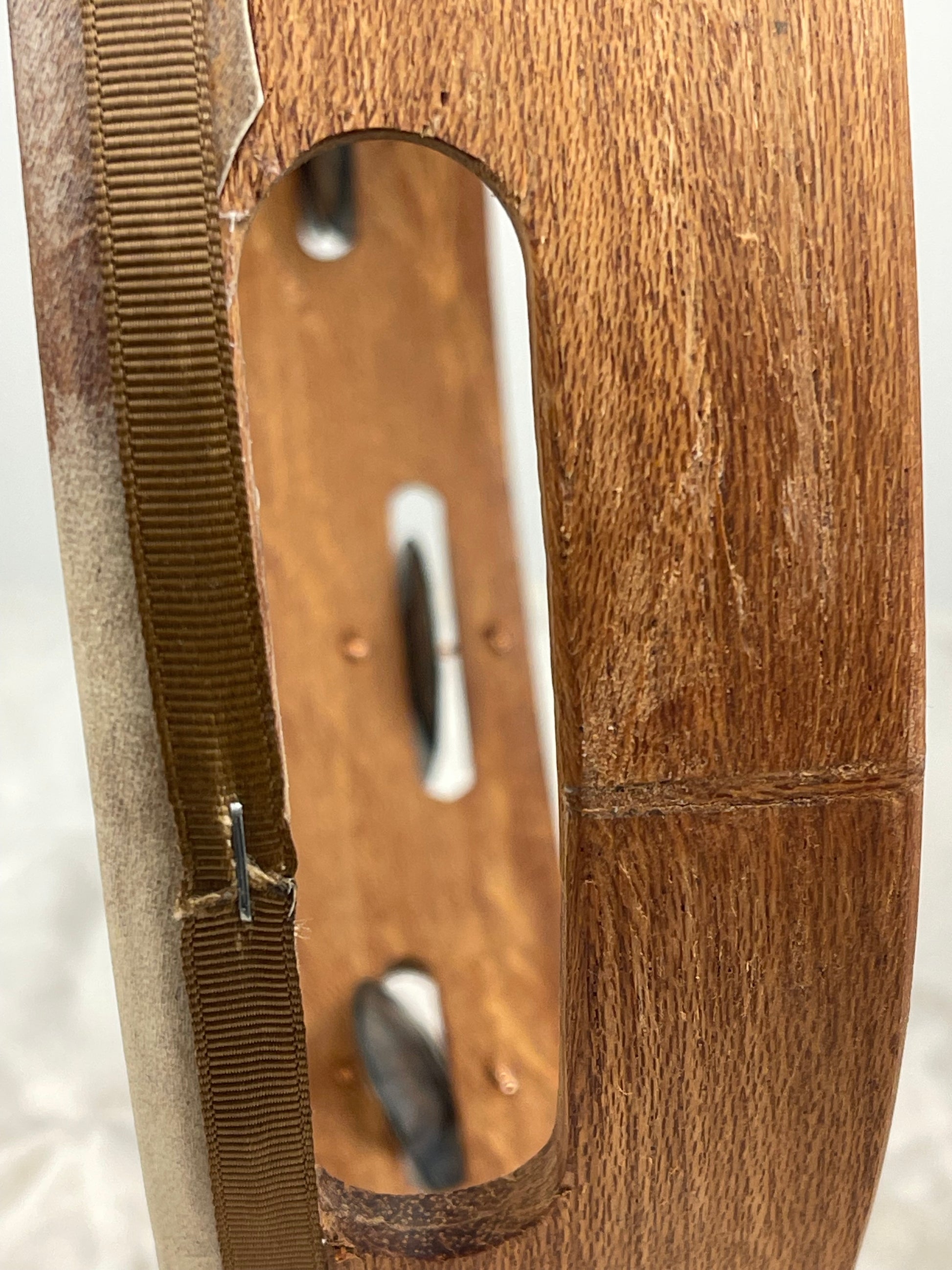 Traditional Calabrian tambourine with goatskin and window-style grip