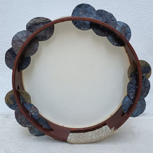 Trullo tambourine, 38 cm with white Mylar head – front view